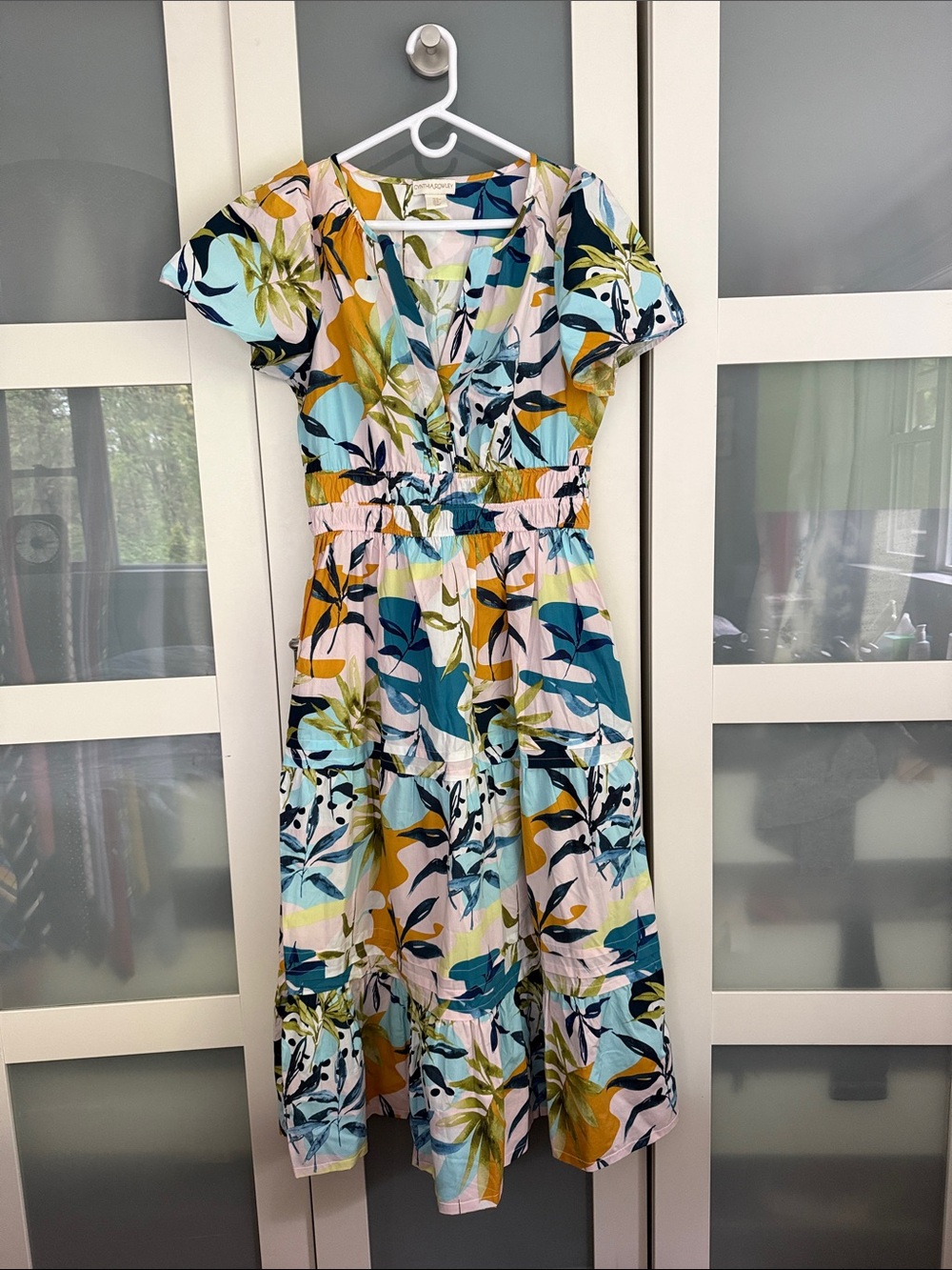 Cynthia Rowley 100% Cotton Tiered Maxi Dress Size M